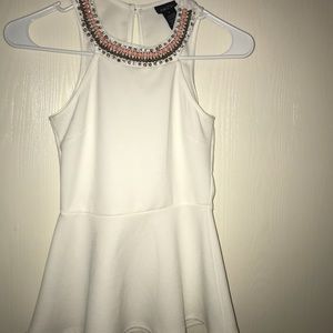 White Peplum top